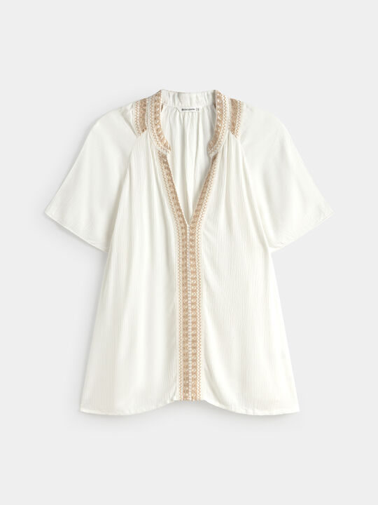 BLUSA MANGA CORTA Crudo image number null