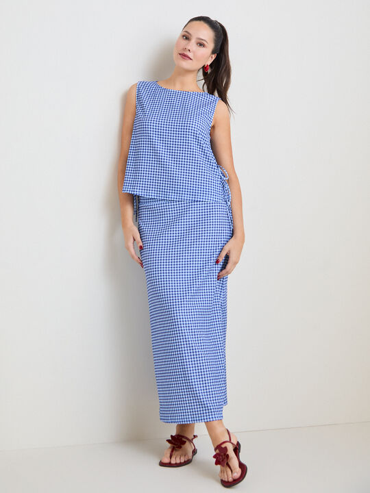 FALDA VICHY Azul Marino image number null