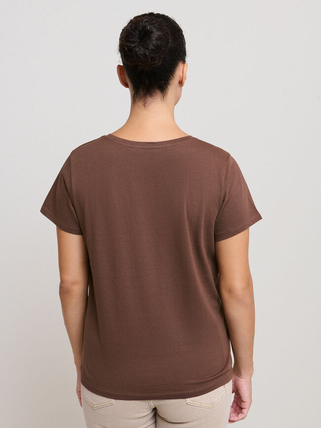 CAMISETA POSTAL FLORAL Marron