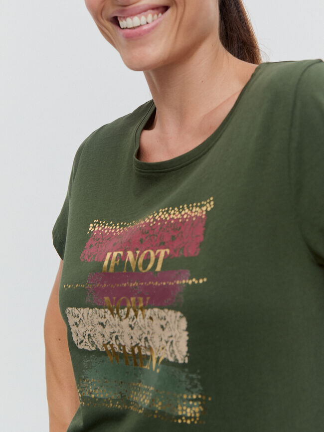 CAMISETA ESTAMPADO SERPIENTE verde militar