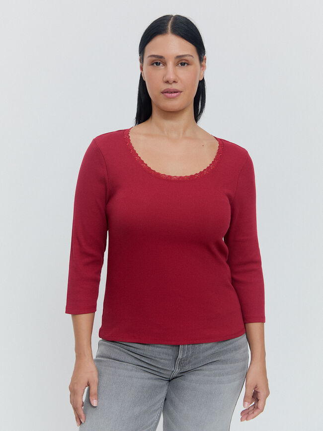 CAMISETA LENCERA Rojo Cereza