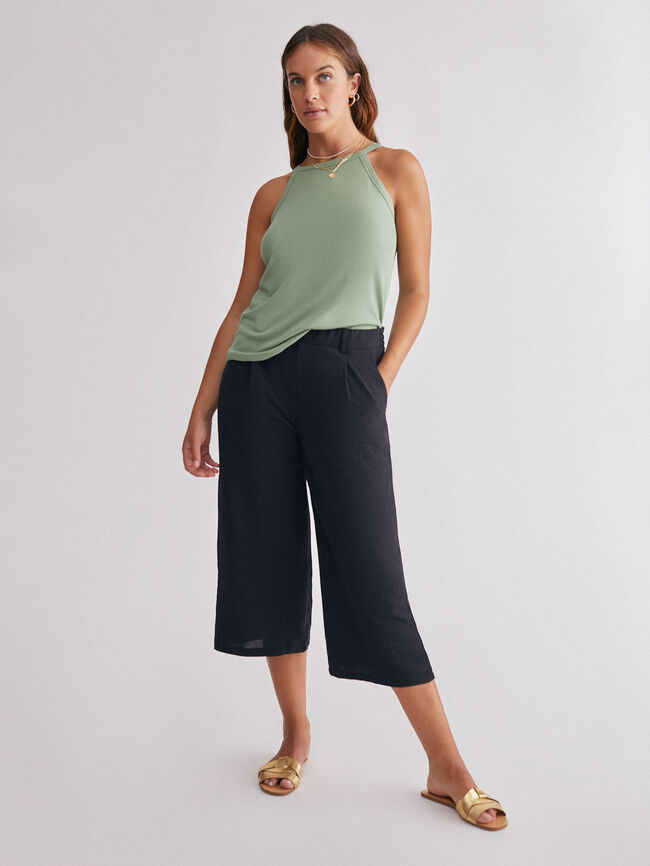 top halter canalé Jade Claro