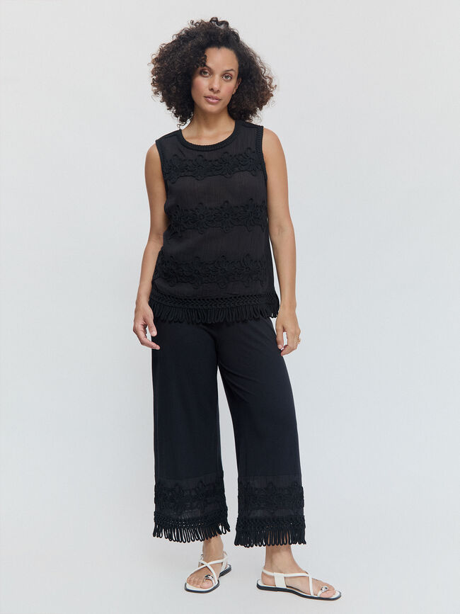 PANTALON FLECOS Negro