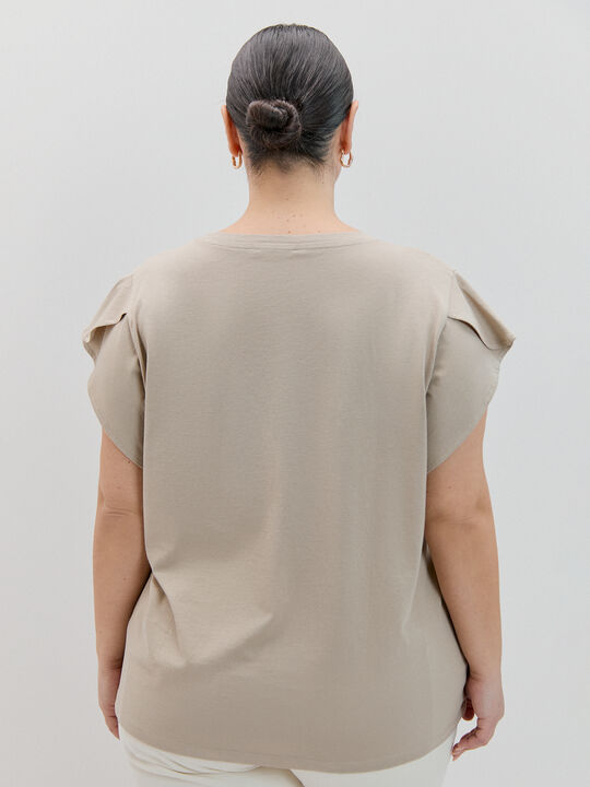 CAMISETA FLOR PARCHE Camel image number null