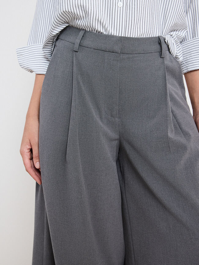 PANTAL&Oacute;N CULOTTE VESTIR Gris Medio