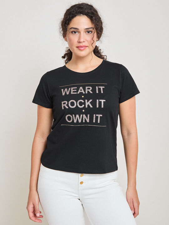 CAMISETA LETRAS ANIMAL Negro image number null