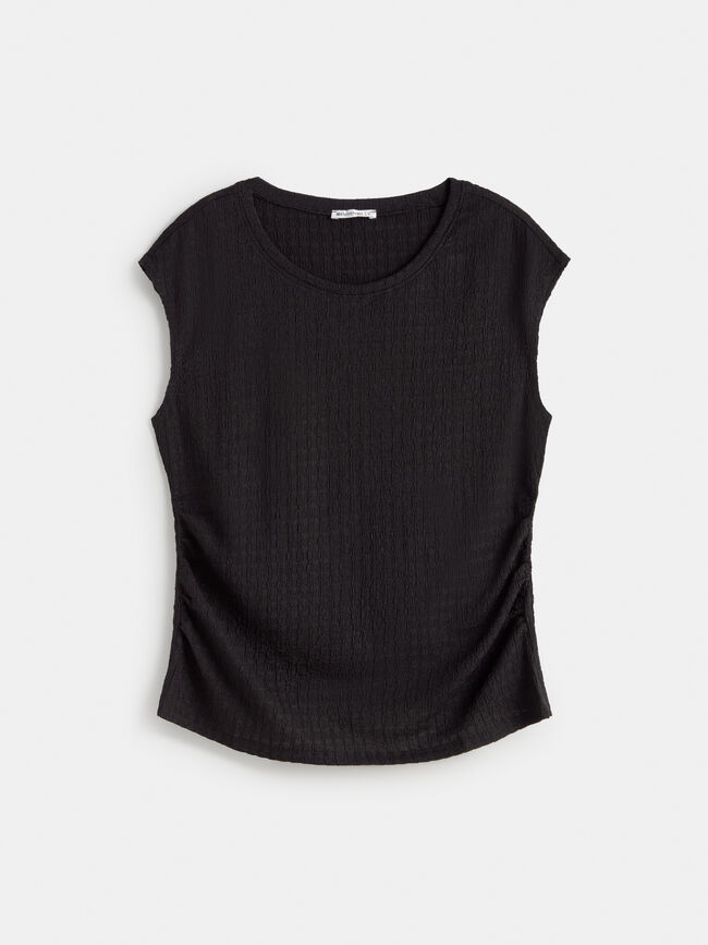 CAMISETA FRUNCES CINTURA Negro