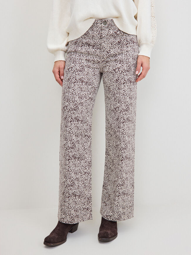 PANTALON ESTAMPADO ANIMAL Marron
