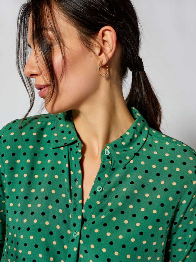 blusa visco print Verde Viridian