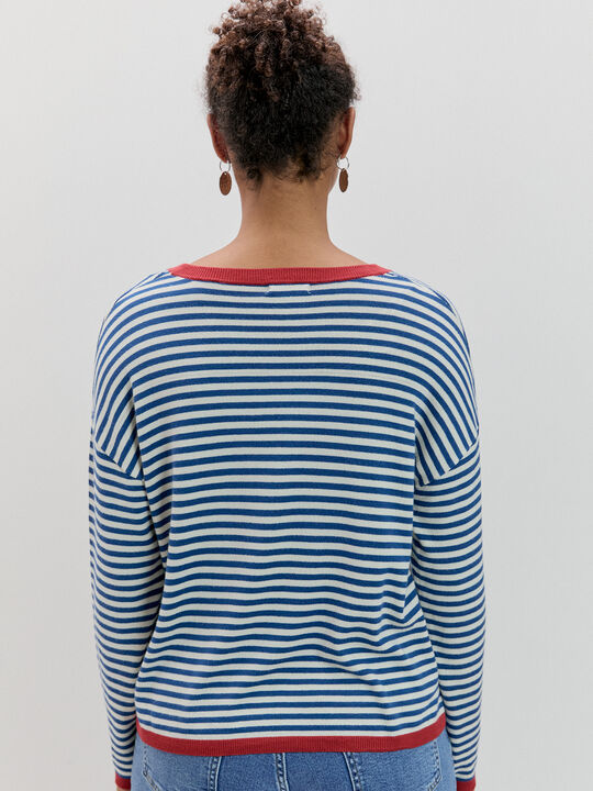 JERSEY RAYAS CONTRASTE azul crudo image number null