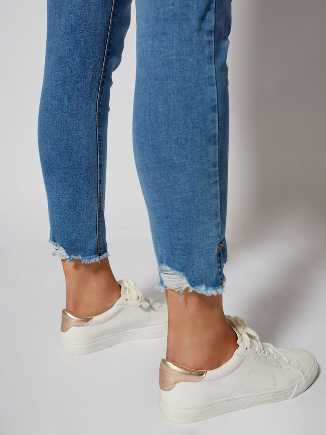 Vaquero pitillo crop Mid Blue Wash