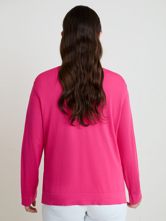 C&Aacute;RDIGAN CUELLO PICO Rosa image number null