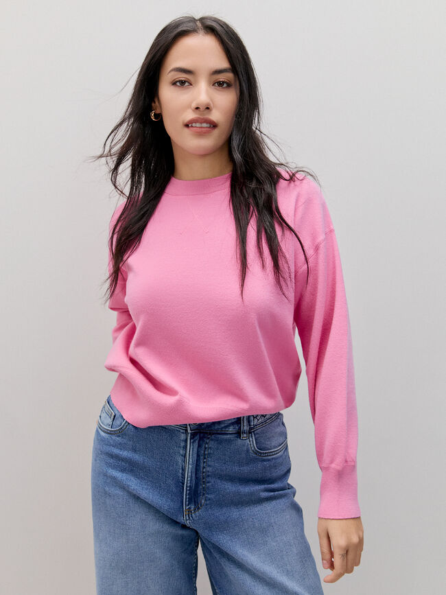 JERSEY SUDADERA BÁSICO Rosa Medio