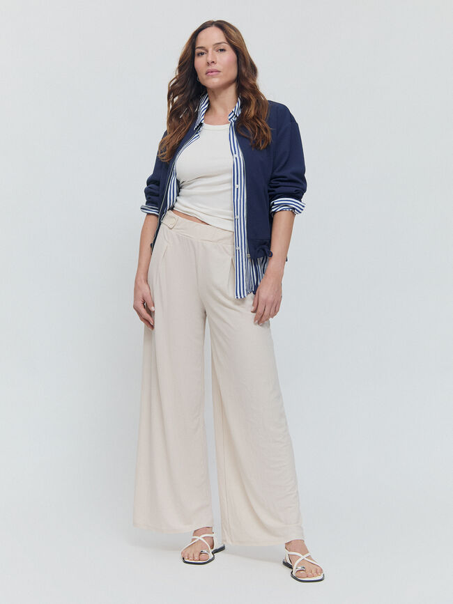 PANTALON PLIEGUES Crudo