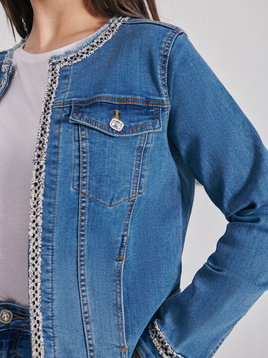 CAZADORA DETALLE TWEED Mid blue image number null