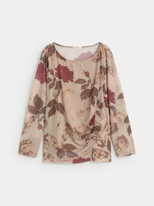 CAMISETA MESH FLORES DRAMA Estampado 1 image number null