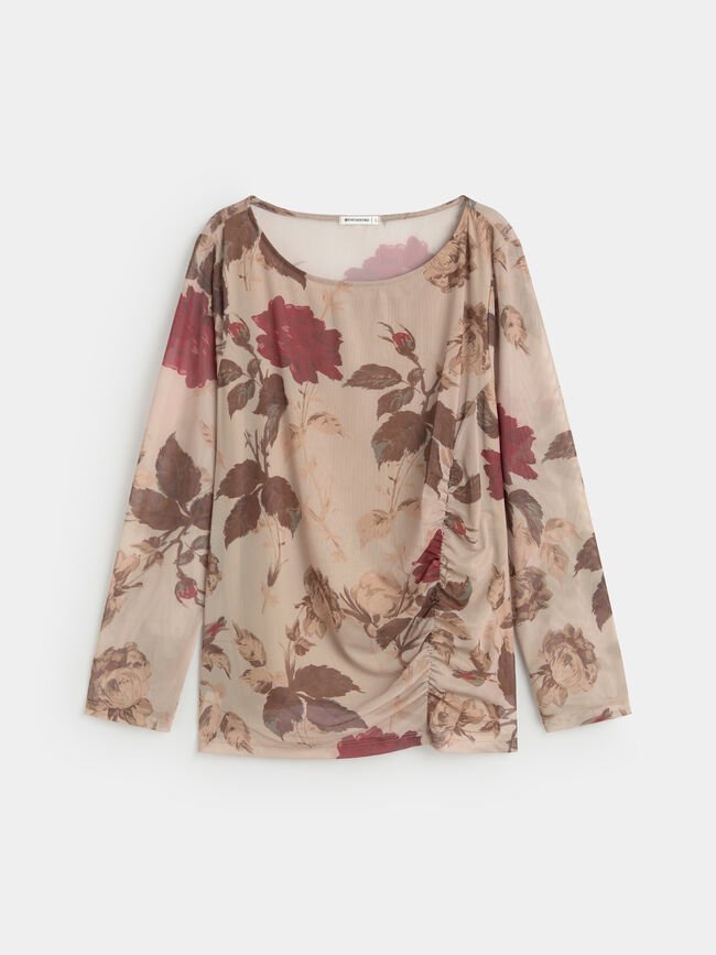 CAMISETA MESH FLORES DRAMA Estampado 1