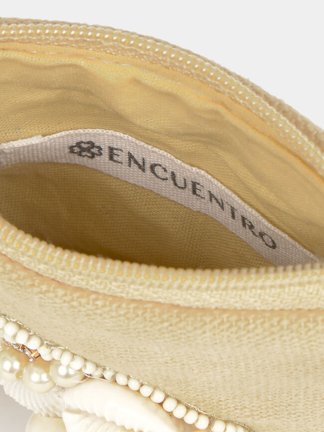 MONEDERO BORDADO CARACOLA Camel