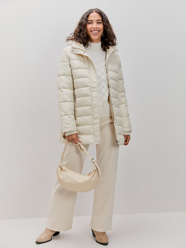 CHAQUETA LARGA ACOLCHADA Crudo