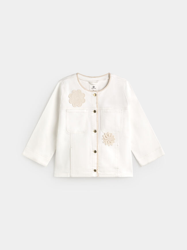 CAZADORA DETALLE GANCHILLO Blanco Hueso