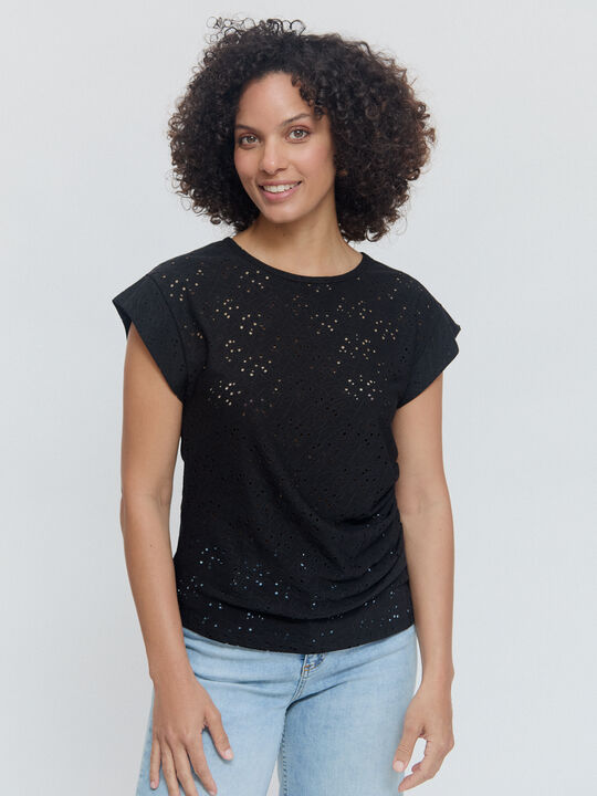 CAMISETA  PLIEGUES Negro image number null