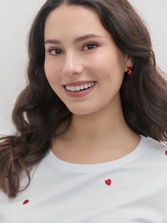 CAMISETA MINI CORAZONES Blanco Optico image number null