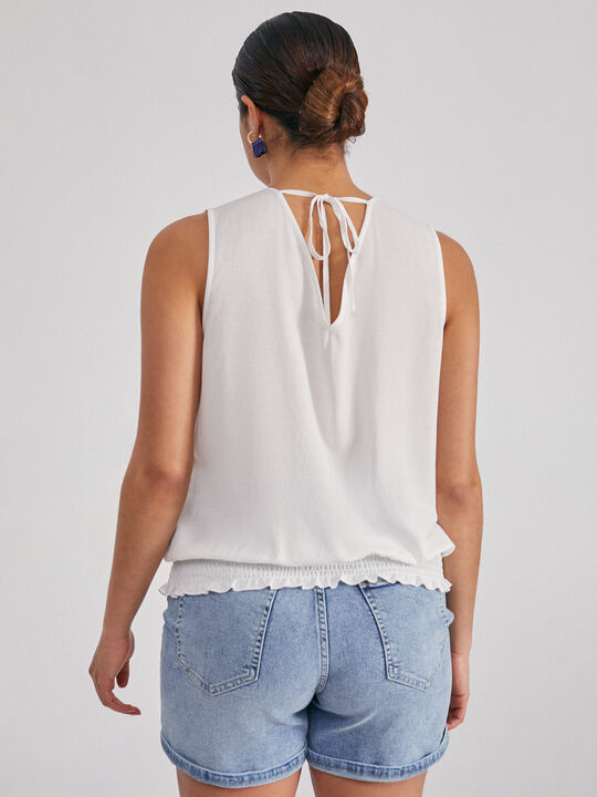 Blusa romántica crochet Blanco Optico image number null