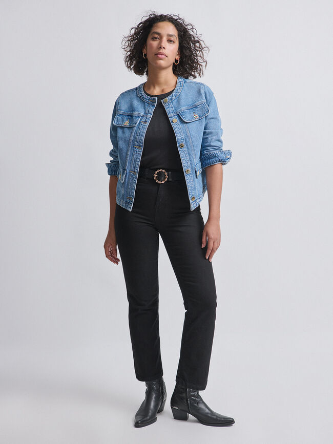 CAZADORA VAQUERA BOTON Mid blue