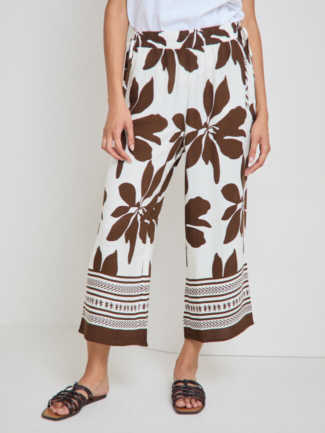 PANTALON ESTAMPADO Marron Oscuro