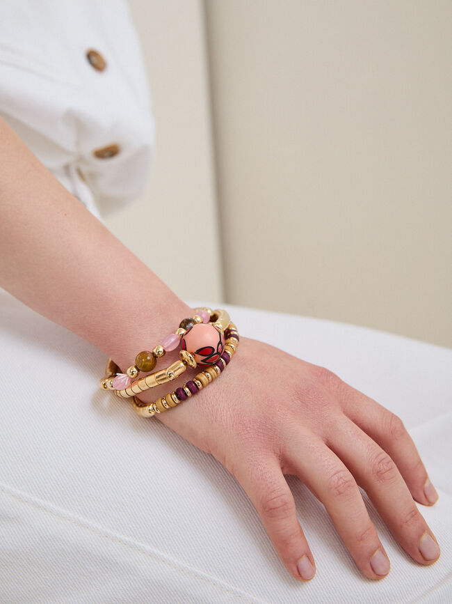 PULSERAS BOLA ESMALTADA Oro