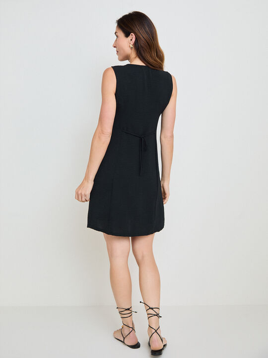 VESTIDO CORTO BOTONES Negro image number null