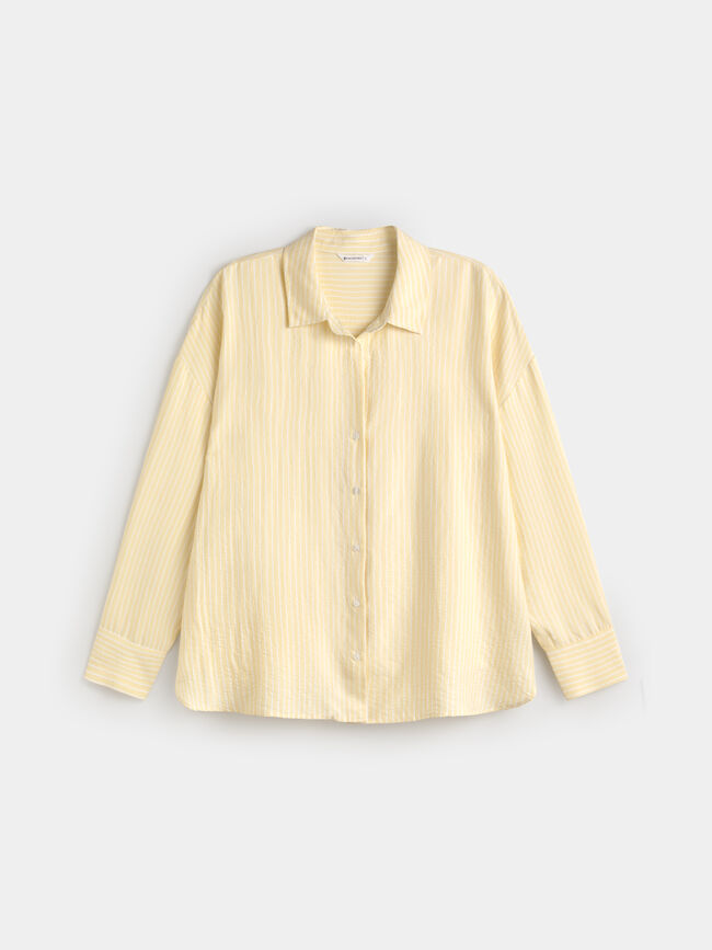 CAMISA RAYAS OVERSIZE Amarillo Pastel