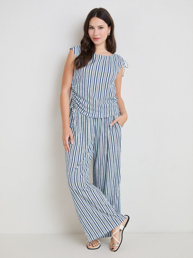 CAMISETA SET ESTRUCTURA FRUNCIDOS Azul Marino