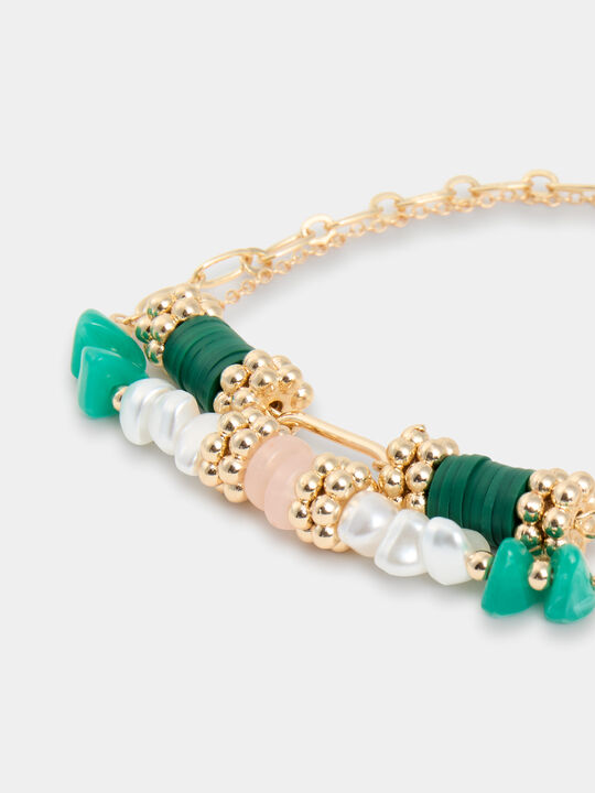 PULSERA CON PIEDRAS Verde Brillante image number null