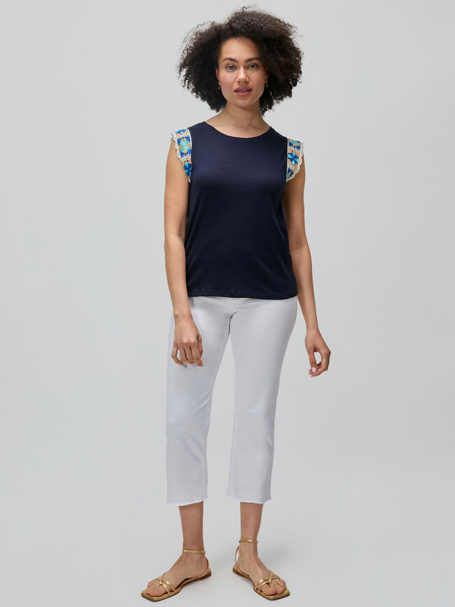 TOP ALGODÓN CROCHET Azul Marino