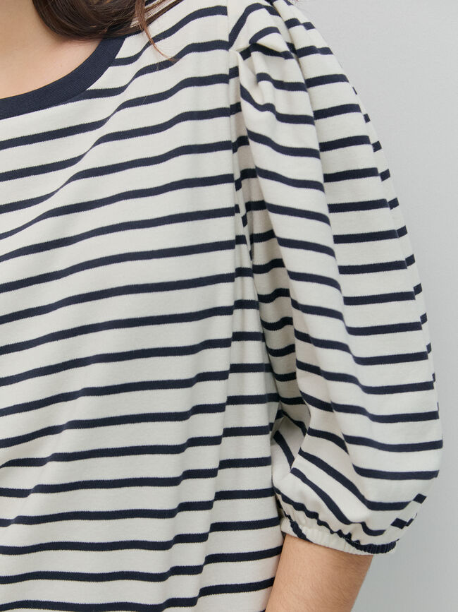 CAMISETA MANGA ABULLONADA Rayas 1