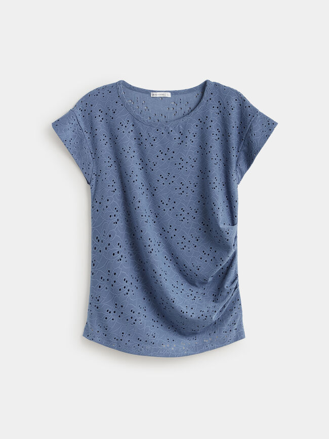 CAMISETA  PLIEGUES Vintage Blue