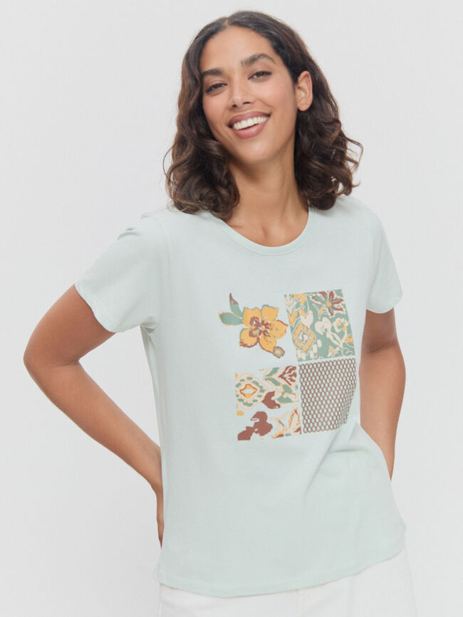 CAMISETA POSICIONAL CUADRO Verde Agua Clar