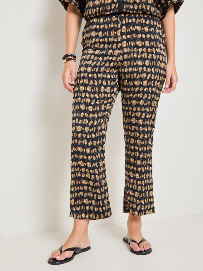 PANTAL&Oacute;N ESTAMPADO CONJUNTO Negro
