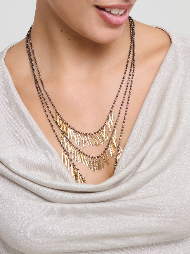 COLLAR PLATA Y ORO Multicolor