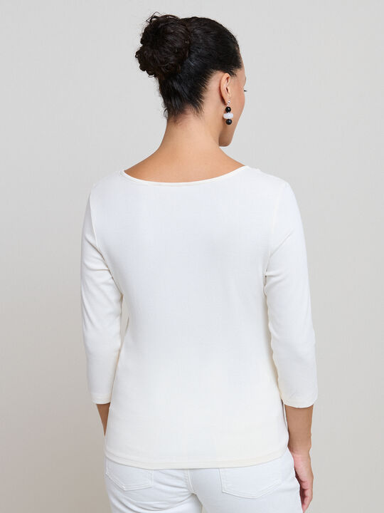 CAMISETA ENCAJE Crudo image number null