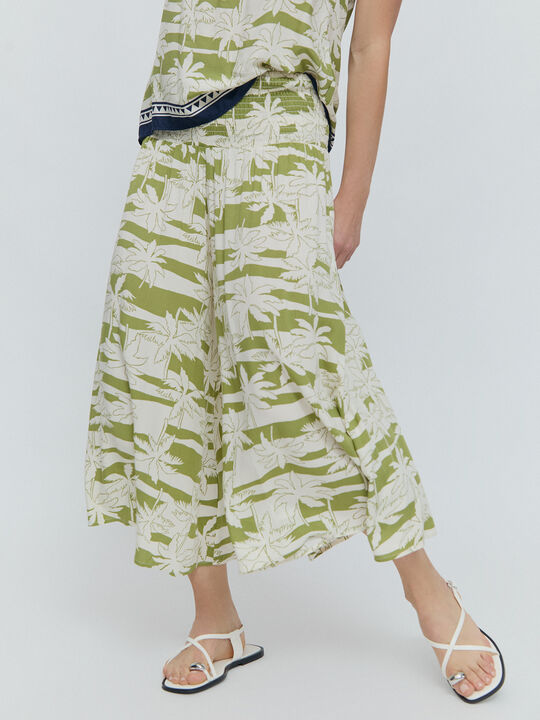 Falda pantalón estampada Crudo image number null