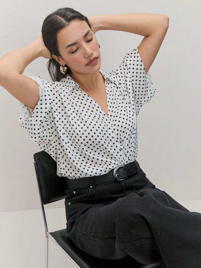 BLUSA VOLUMEN LUNARES Blanco Optico
