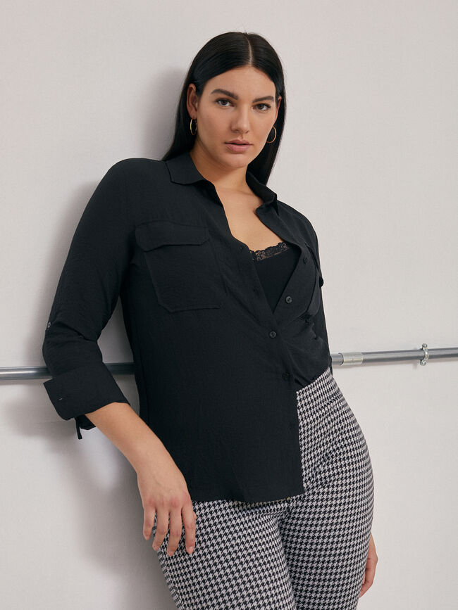 Camisa con bolsillos Negro