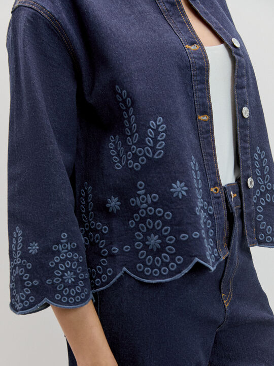 CAZADORA VAQUERA TROQUELADA Dark blue image number null