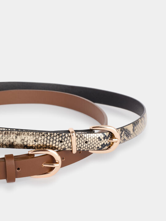PACK CINTURONES ANIMAL PRINT Marron image number null