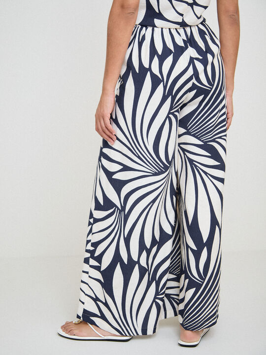 PANTAL&Oacute;N PINZAS ESTAMPADO Azul Noche image number null