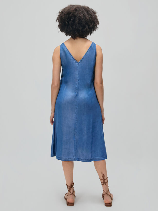 VESTIDO LYOCELL BOTONES Mid blue