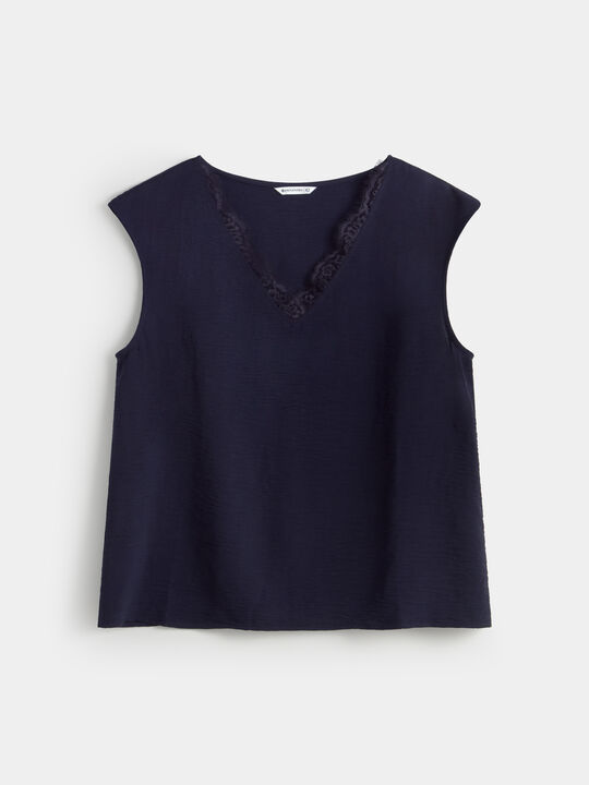 TOP LENCERO PICO Azul Marino image number null