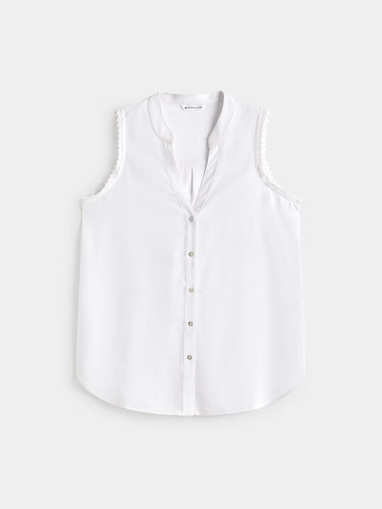 BLUSA SIN MANGAS Blanco Optico image number null